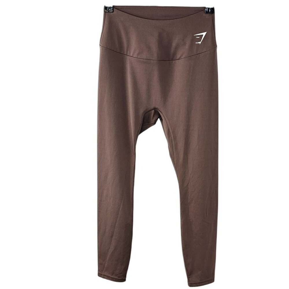 Gymshark Training Crop Leggings, Brown, Soft, V- Back, Athletic, Size Medium
